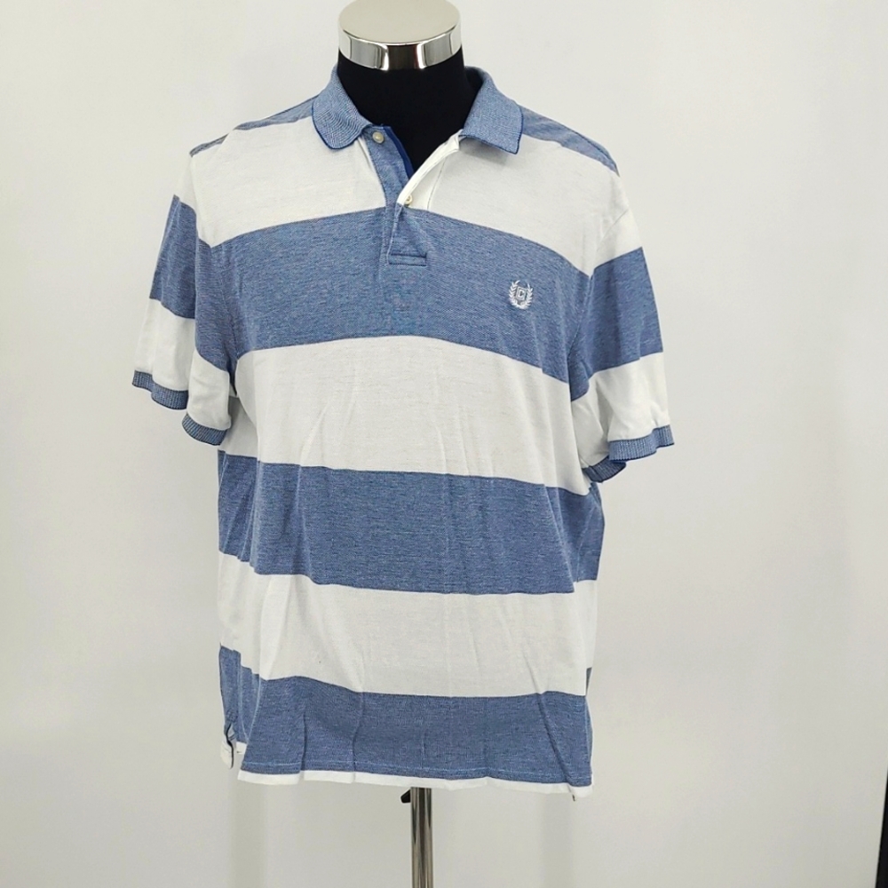 Chaps Blue/White Stripe Polo Men's Size XL